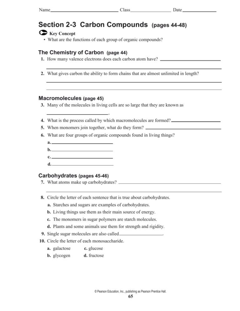 2.3 Elements And Compounds Worksheet Answers Pearson