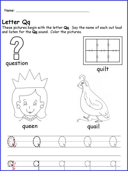 Letter Q Worksheets For Kindergarten