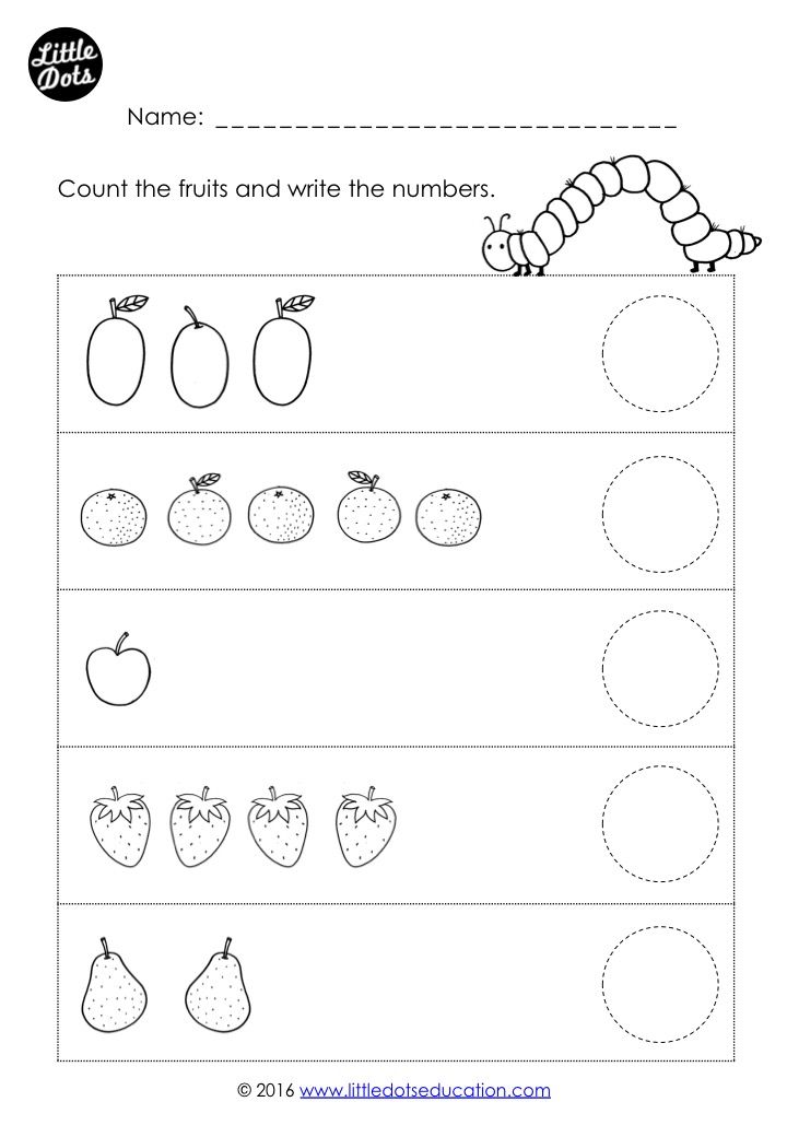 The Very Hungry Caterpillar Math Worksheets