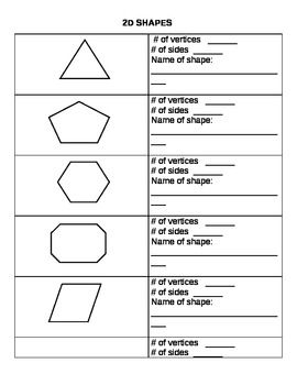 2d Shapes Worksheets For Grade 5