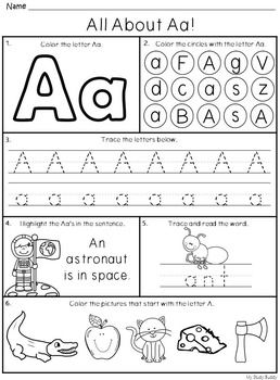 A Worksheets For Toddlers