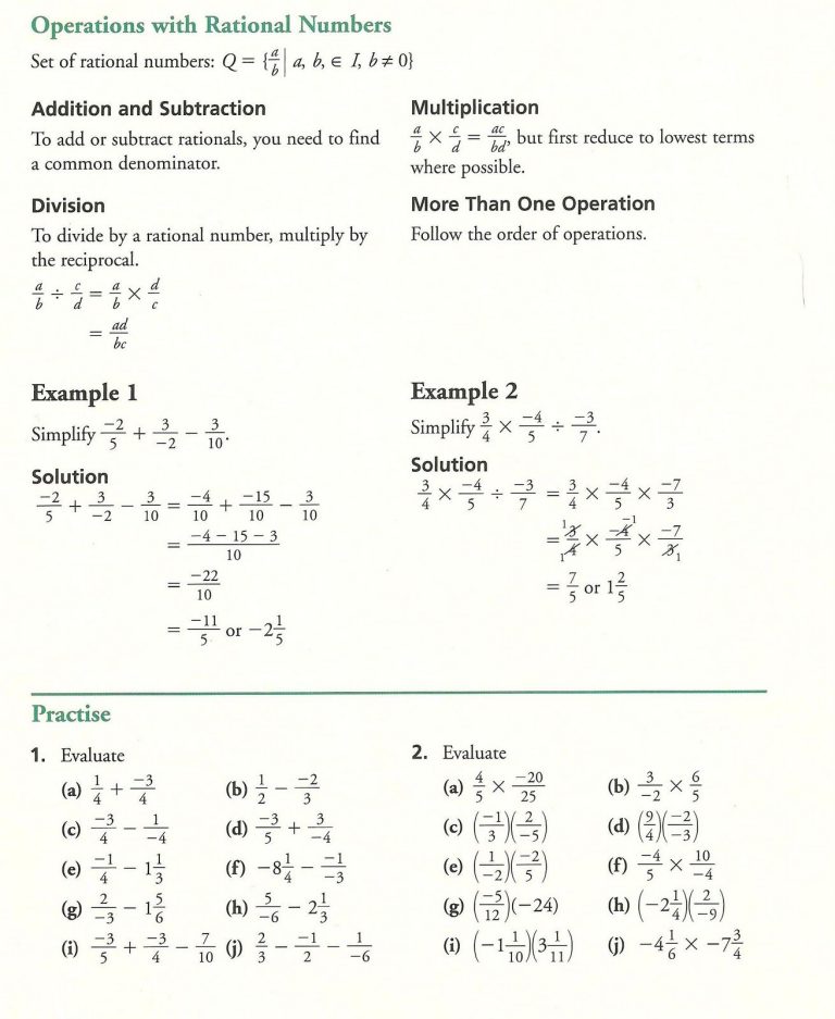 Math Worksheets Grade 10