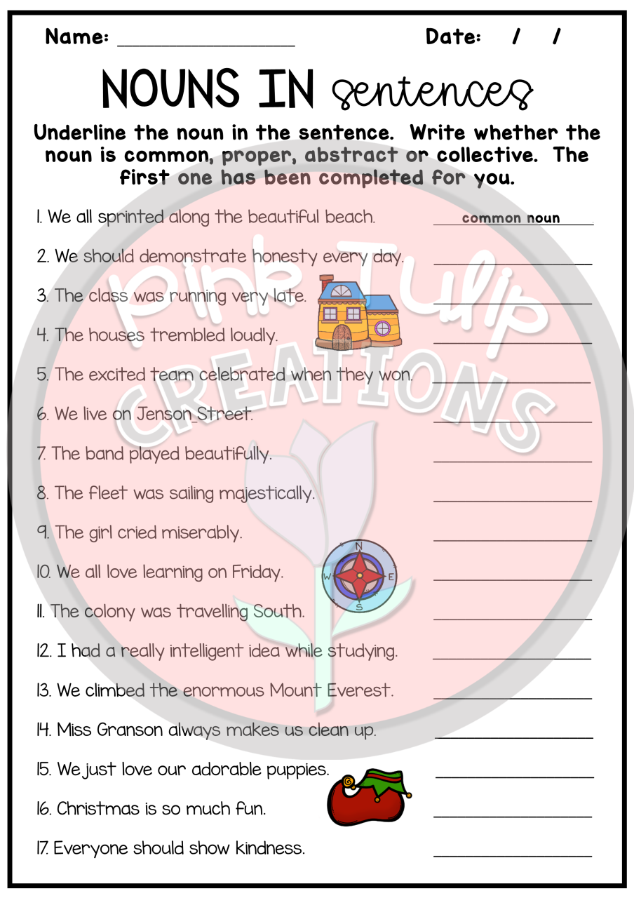 Types Of Nouns Worksheet For Class 5