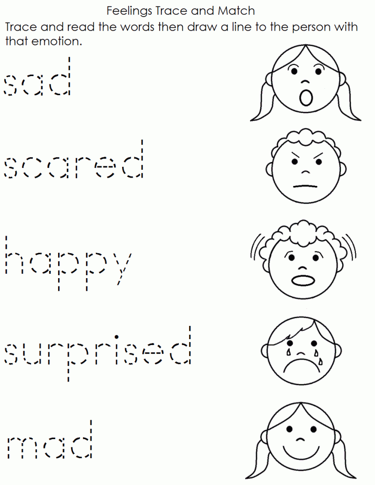 Emotions Worksheet For Toddlers