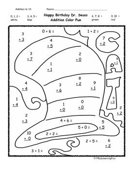 1st Grade Dr Seuss Math Worksheets
