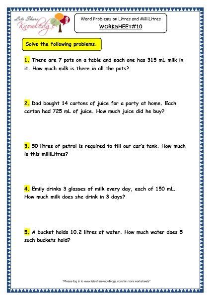 3rd Grade Measurement Worksheets Grade 3