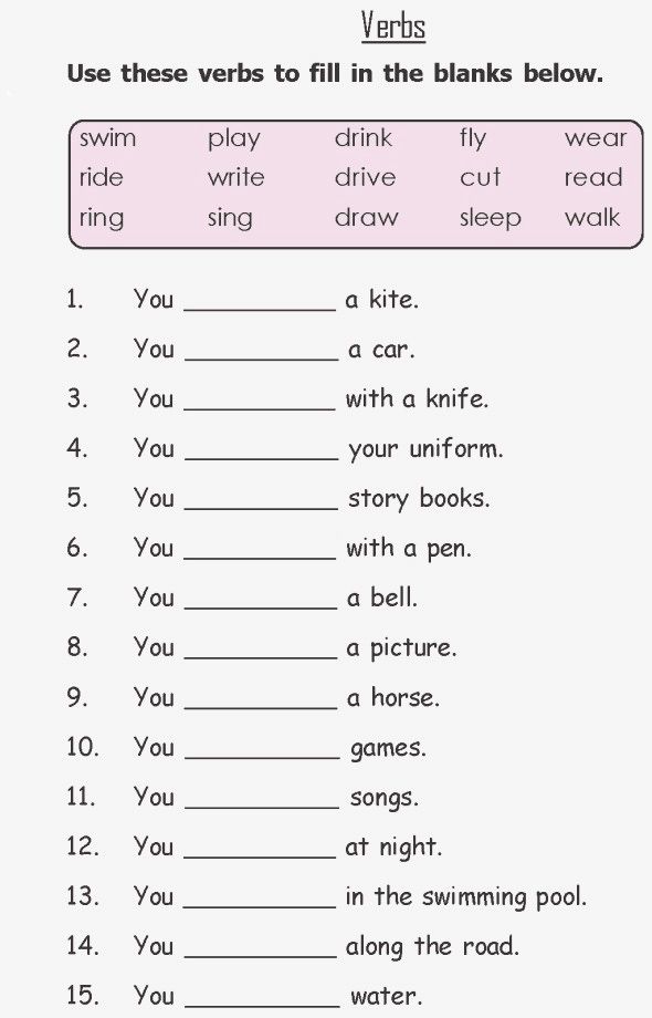 English Worksheet For Class 2
