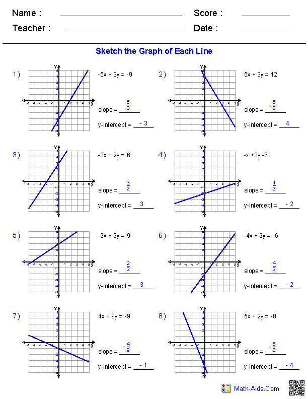 Kuta Software Infinite Algebra 1 Graphing Lines