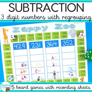 3 Digit Subtraction With Regrouping Games Printable