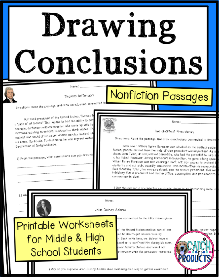 Drawing Conclusions Worksheets 7th Grade