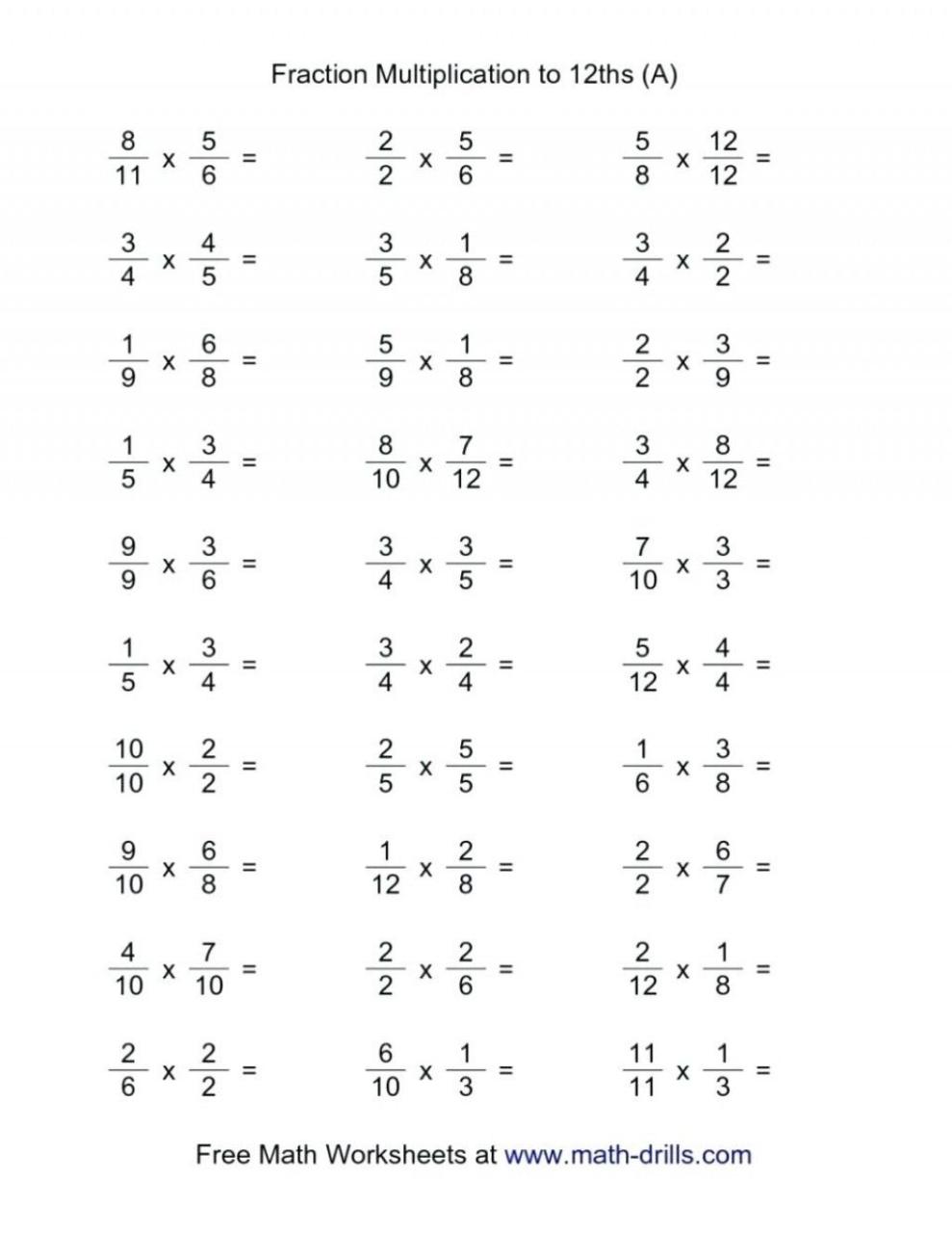 6th Grade Worksheets 6th Grade Dividing Fractions