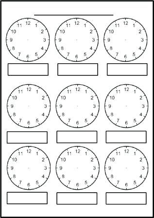 Blank Clock Worksheets Free