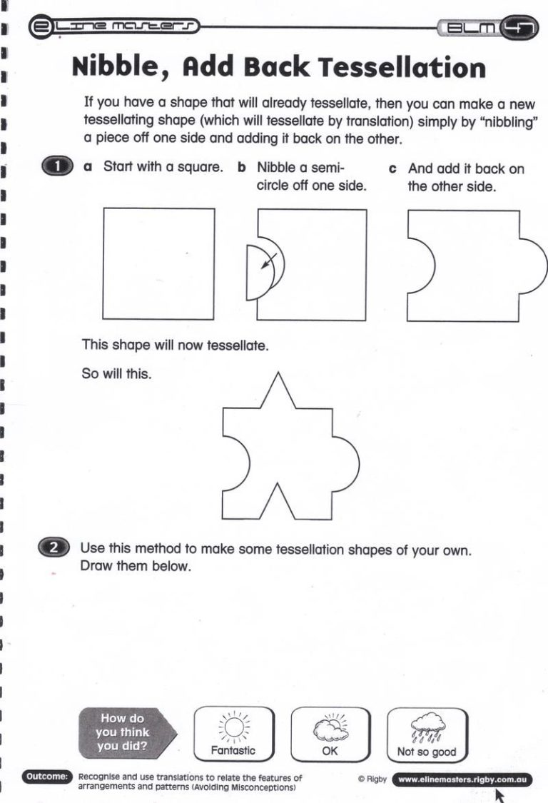 Tessellation Worksheets Grade 4