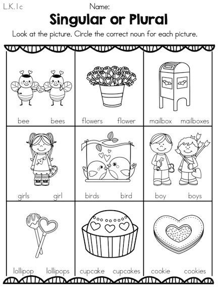 Plurals Worksheets For Kindergarten