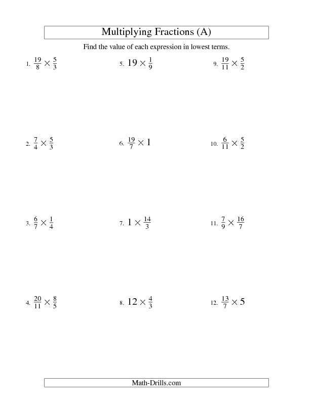 Multiplying And Dividing Fractions Worksheets Pdf