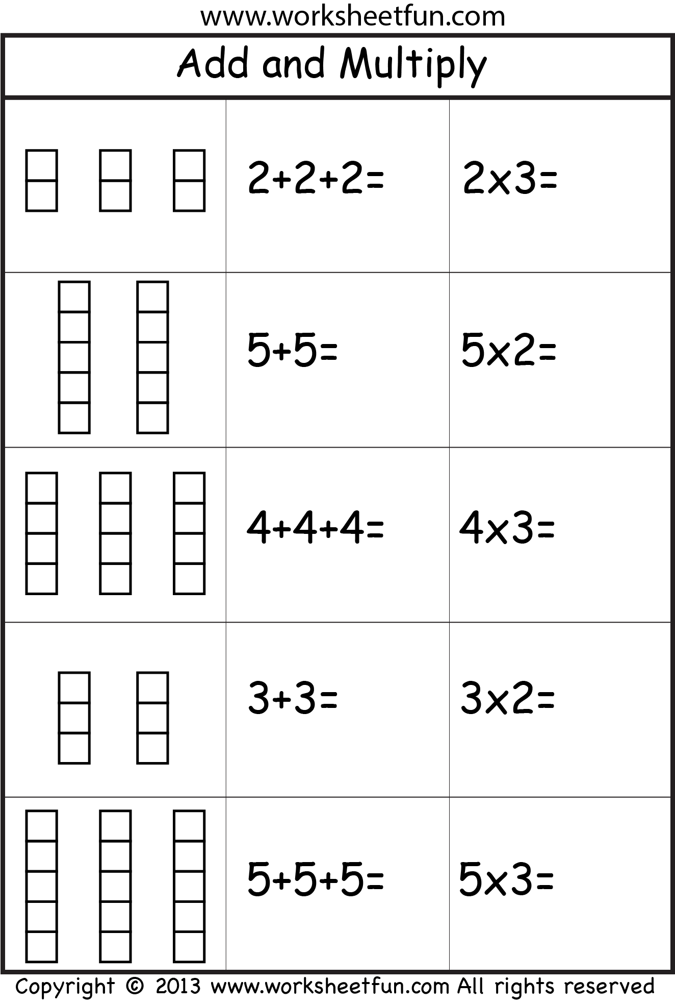 2nd Grade Repeated Addition Worksheets Pdf