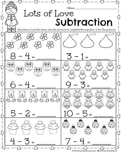 Subtraction Worksheets For Kindergarten