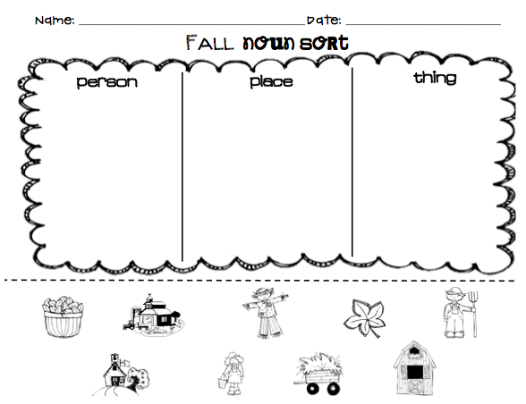 Nouns Worksheet For Kindergarten