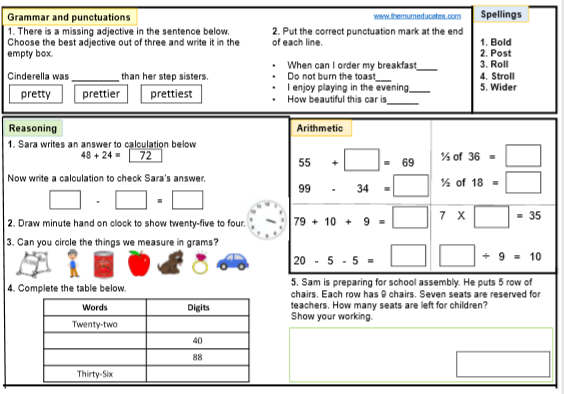 Year 2 Sats Practice Worksheets