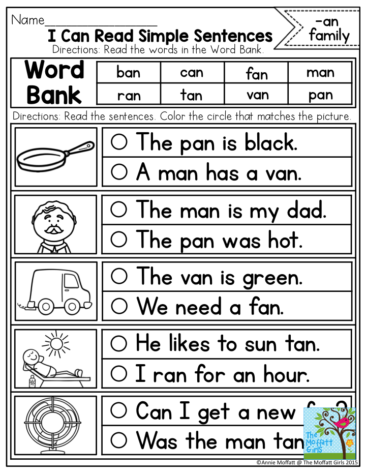 Simple Sentences For Grade 1 To Read