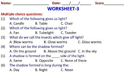 Worksheet For Class 2 Evs