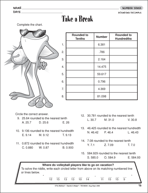 Activity Worksheets For 5th Grade