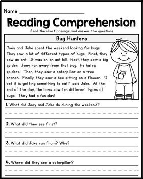 Year 1 Reading Comprehension Worksheets