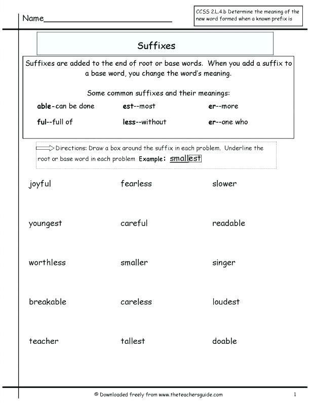 Root Words Worksheet 4th Grade
