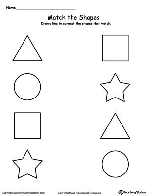 Kindergarten Activity Sheets Shapes
