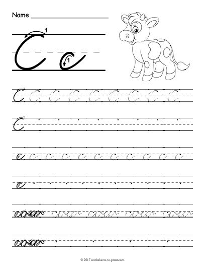 Cursive Writing Practice Sheets C