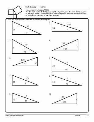 Pythagoras Worksheet Grade 8