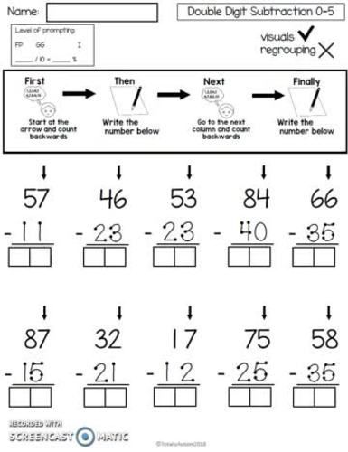 Double Digit Addition Without Regrouping Touch Math