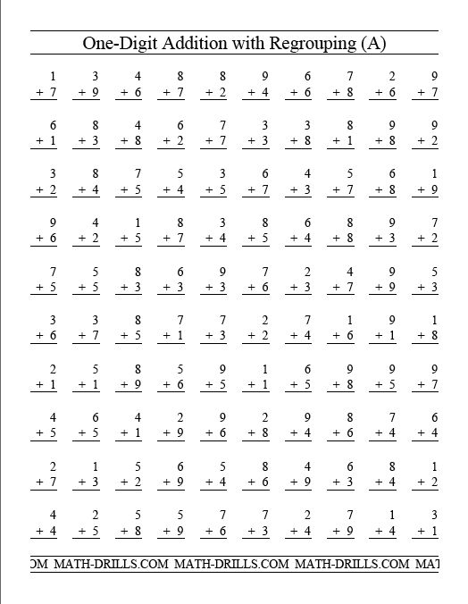 Minute Math Worksheets Addition