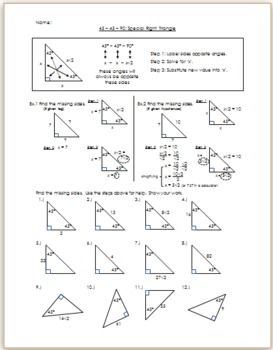 Right Triangle Trig Review Worksheet Answers