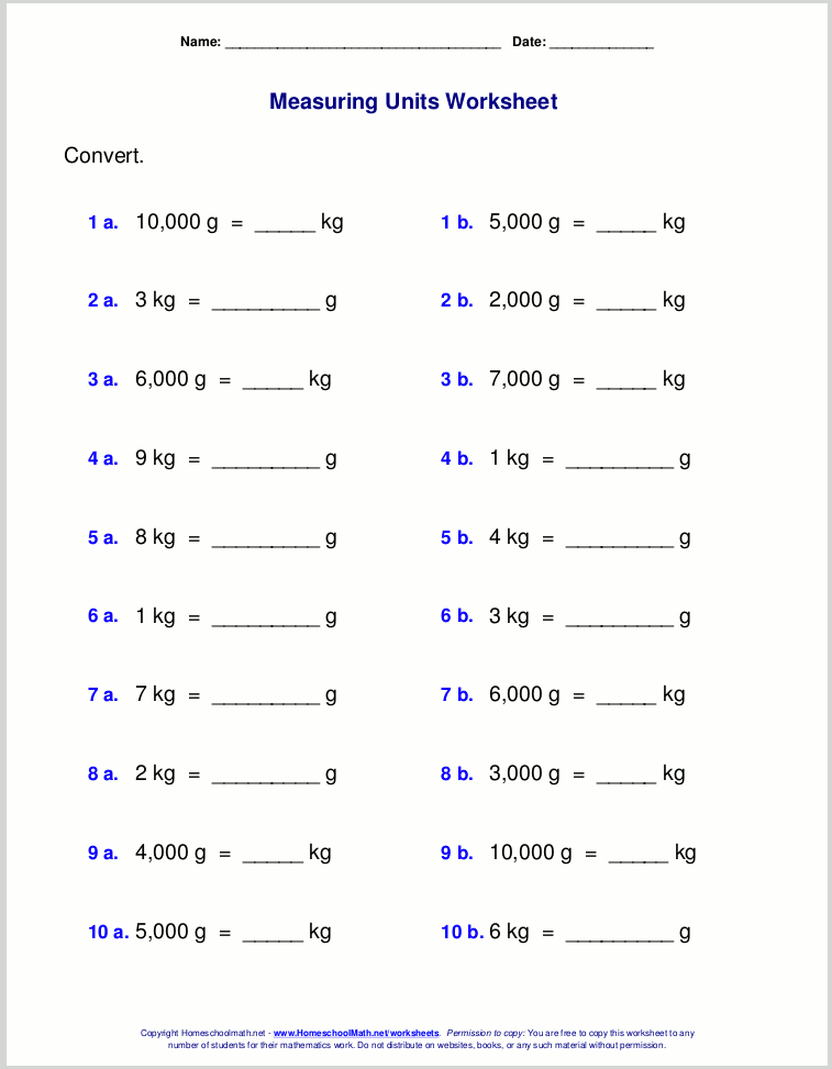 Converting Metric Units Worksheet 5th Grade