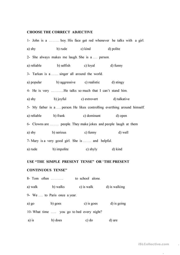 7th Grade English Worksheets With Answer Key