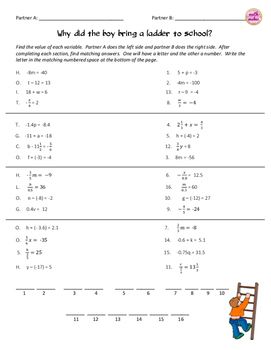 One Step Equations And Inequalities Worksheet