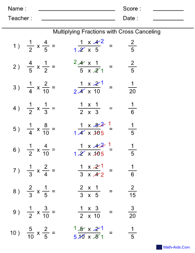 Cross Multiplication Worksheet