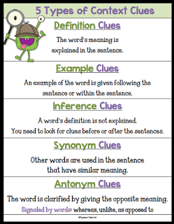 5 Types Of Context Clues Worksheet
