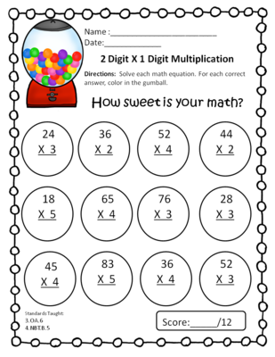 3 Digit By 1 Digit Multiplication Worksheets Pdf With Answers
