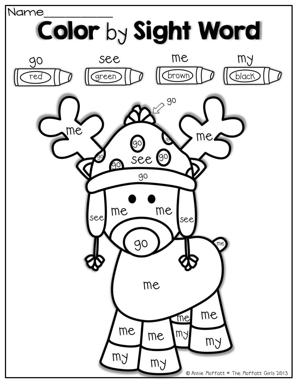 Sight Word Christmas Worksheets For Kindergarten