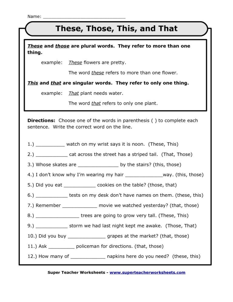 6th Grade Easy Teacher Worksheets