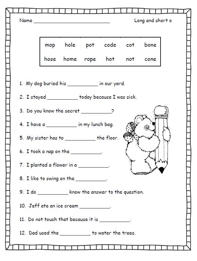 Vowels Worksheets For Grade 4