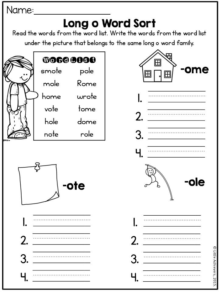 2nd Grade Free Printable Long Vowel Worksheets