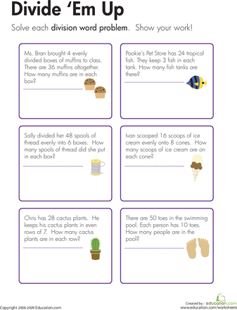Division Word Problems Grade 2