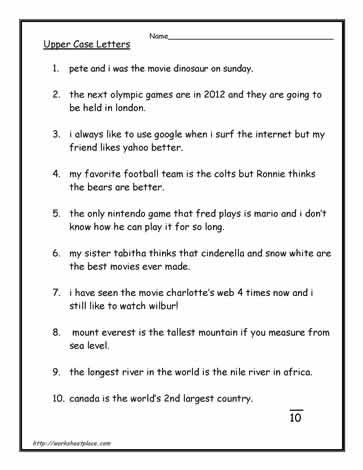 4th Grade Capitalization And Punctuation Worksheets