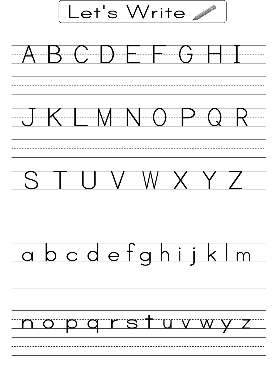 Alphabet Writing Practice Sheets For Preschoolers