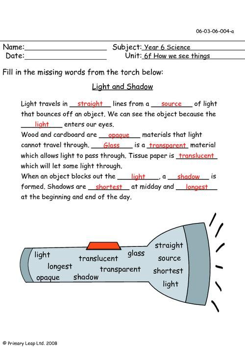 Class 6 Science Worksheets Pdf