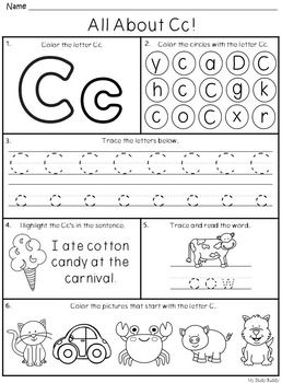 Letter Worksheets For Kindergarten