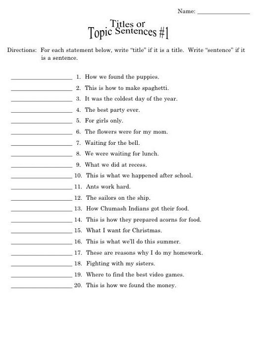 Year 4 English Worksheets